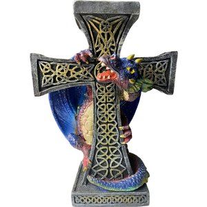 Youngs dragon celtic cross tealight multi color candle light